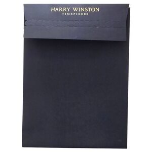 Harry Winston Timepieces Blue Paper Sleeve Folder Jewelry Watch Box Adhesive